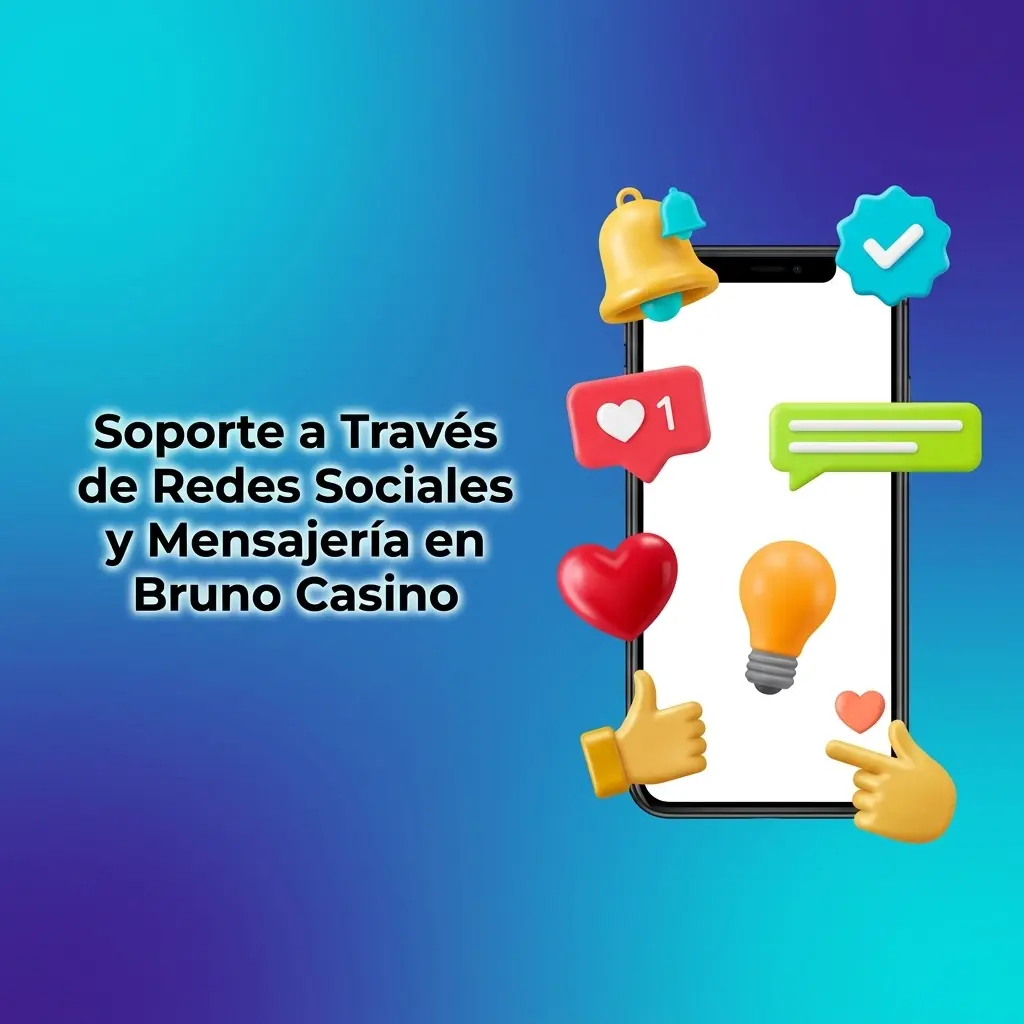 Soporte de Bruno Casino en redes sociales: Instagram, Facebook y Twitter para consultas generales con respuesta en 24 a 72 horas.