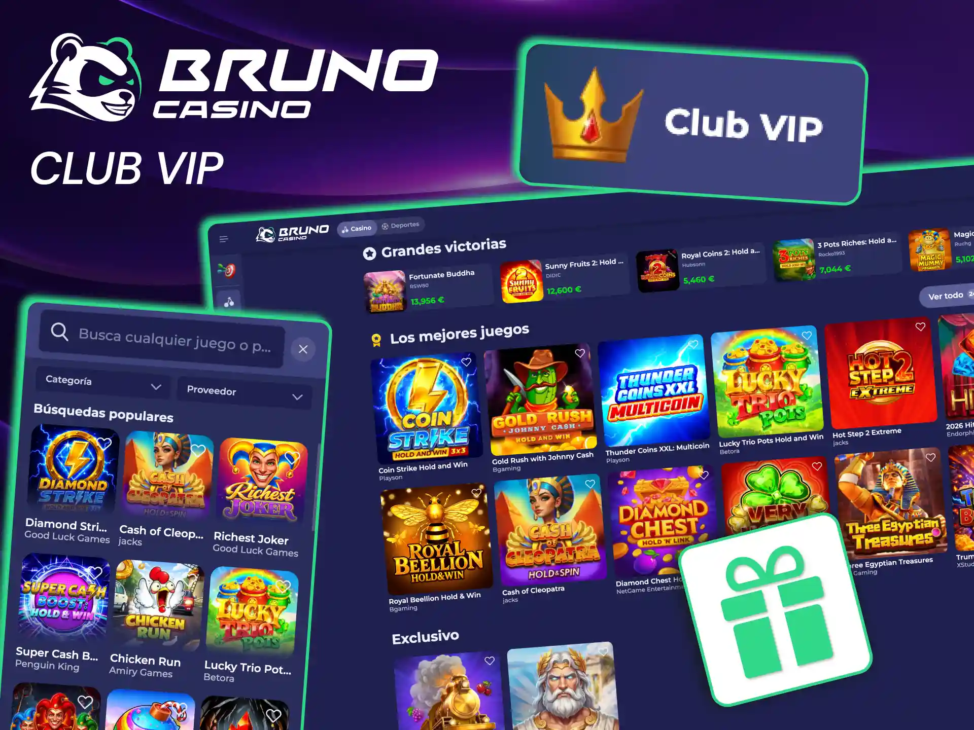 Bruno Casino ofrece Club VIP con cashback elevado y bonos personalizados.